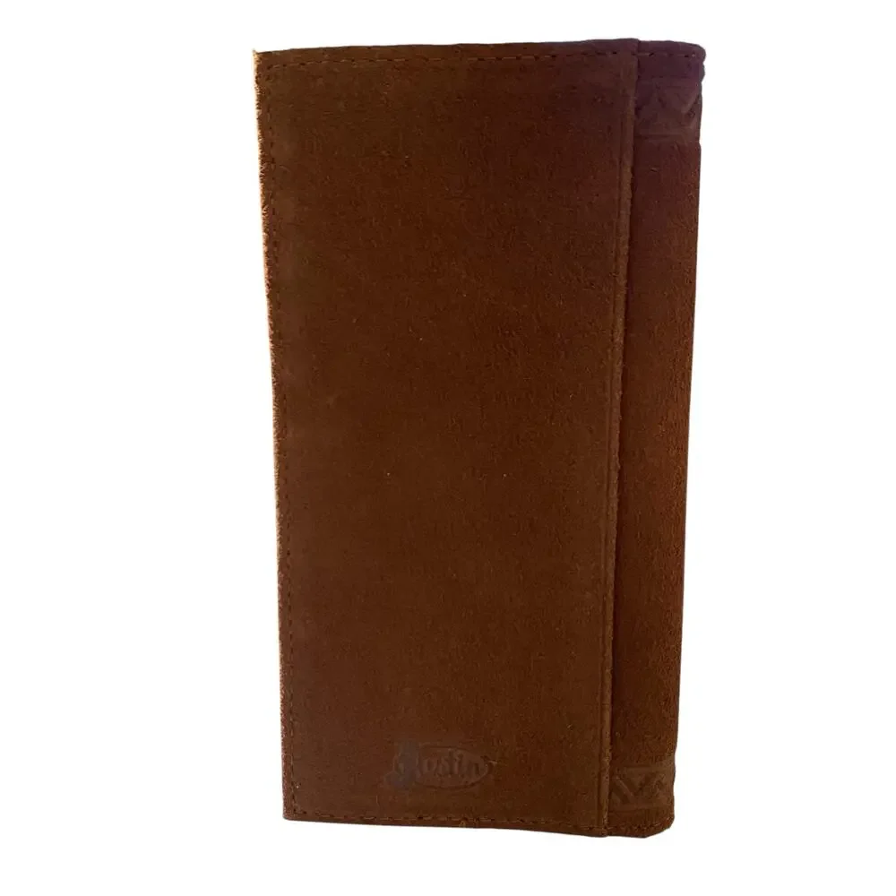 NWT Men’s JUSTIN RODEO SUEDE LEATHER RFID WALLET WITH GEOMETRIC TRIM 23093767W1